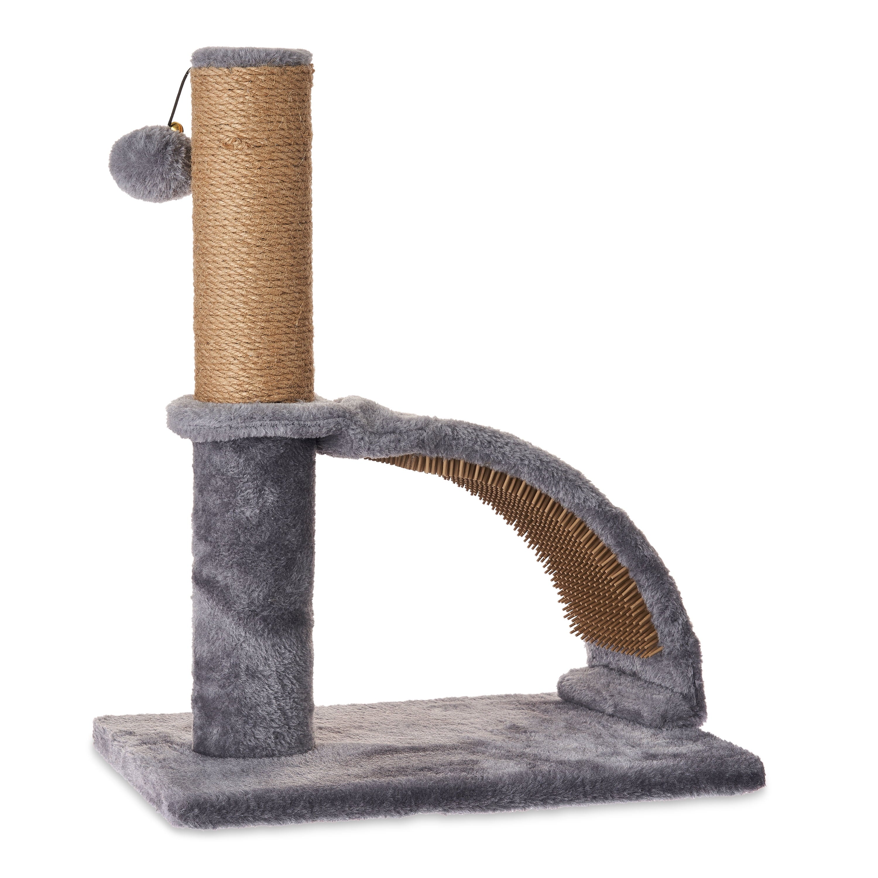 Upgrade your kitty's playtime with our 17" Deluxe Jute Cat Scratching Post & Arch Grooming Massager in stylish gray! πΎβ¨ Perfect for happy paws and a healthy coat!