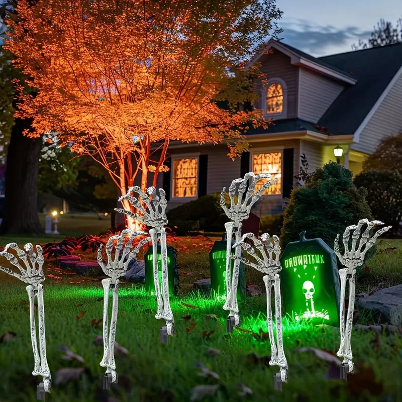 6pcs Halloween Skeleton Hand Garden Stakes Decoration