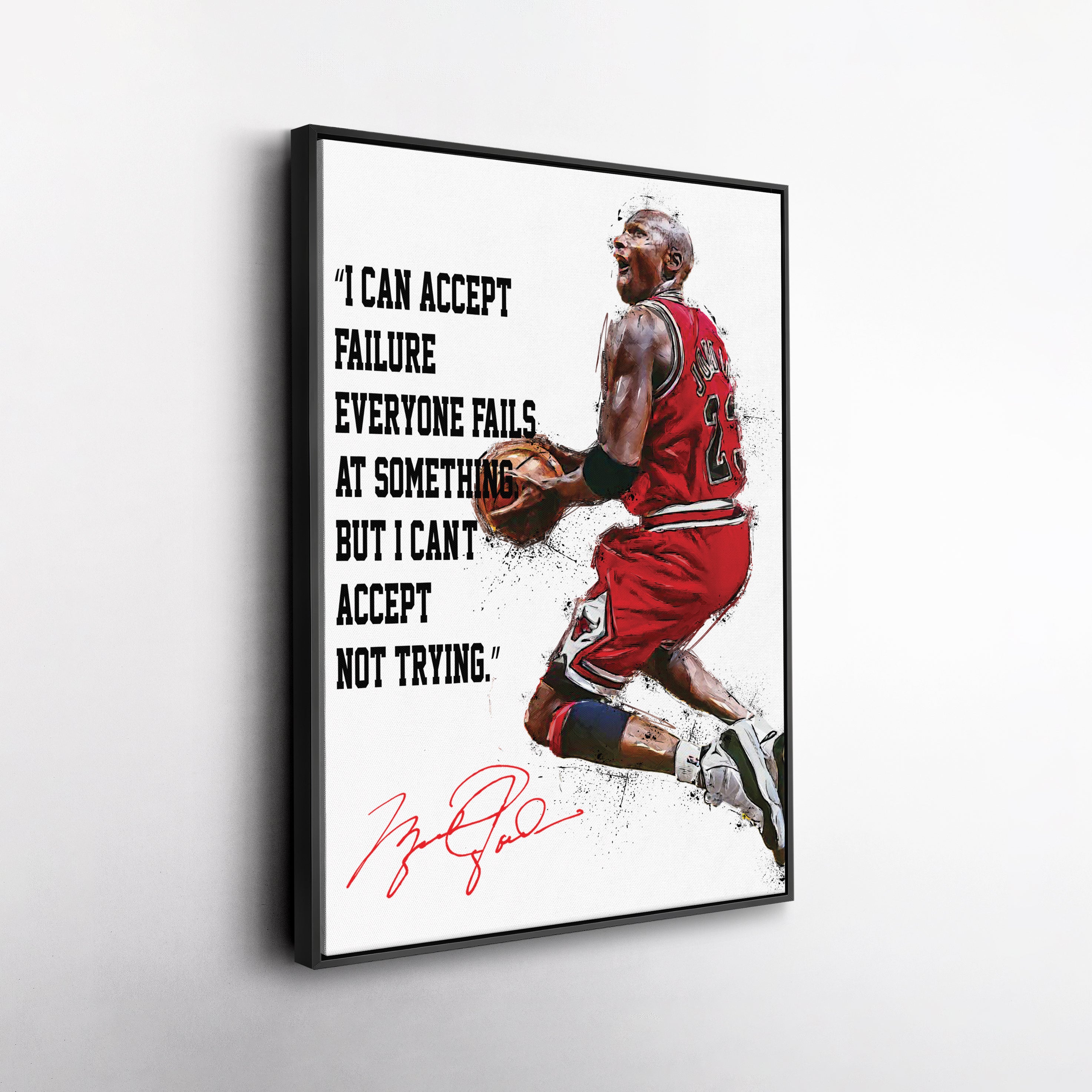 Michael Jordan Canvas Print – Motivational Bulls Quote Wall Art for Sports Fans