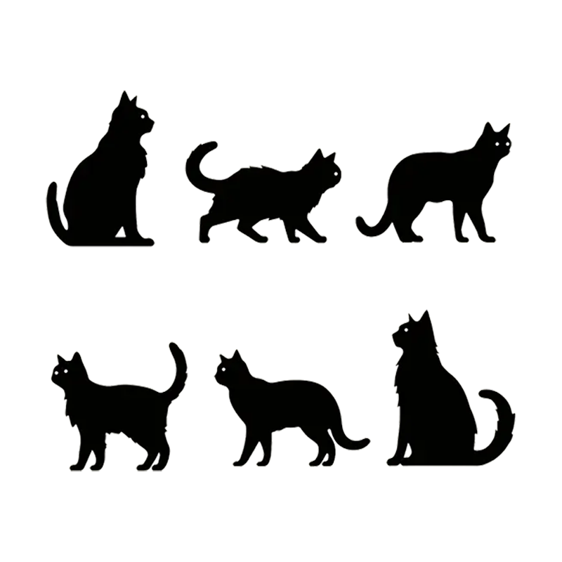 6 Pack Black Cat Halloween Yard Stakes