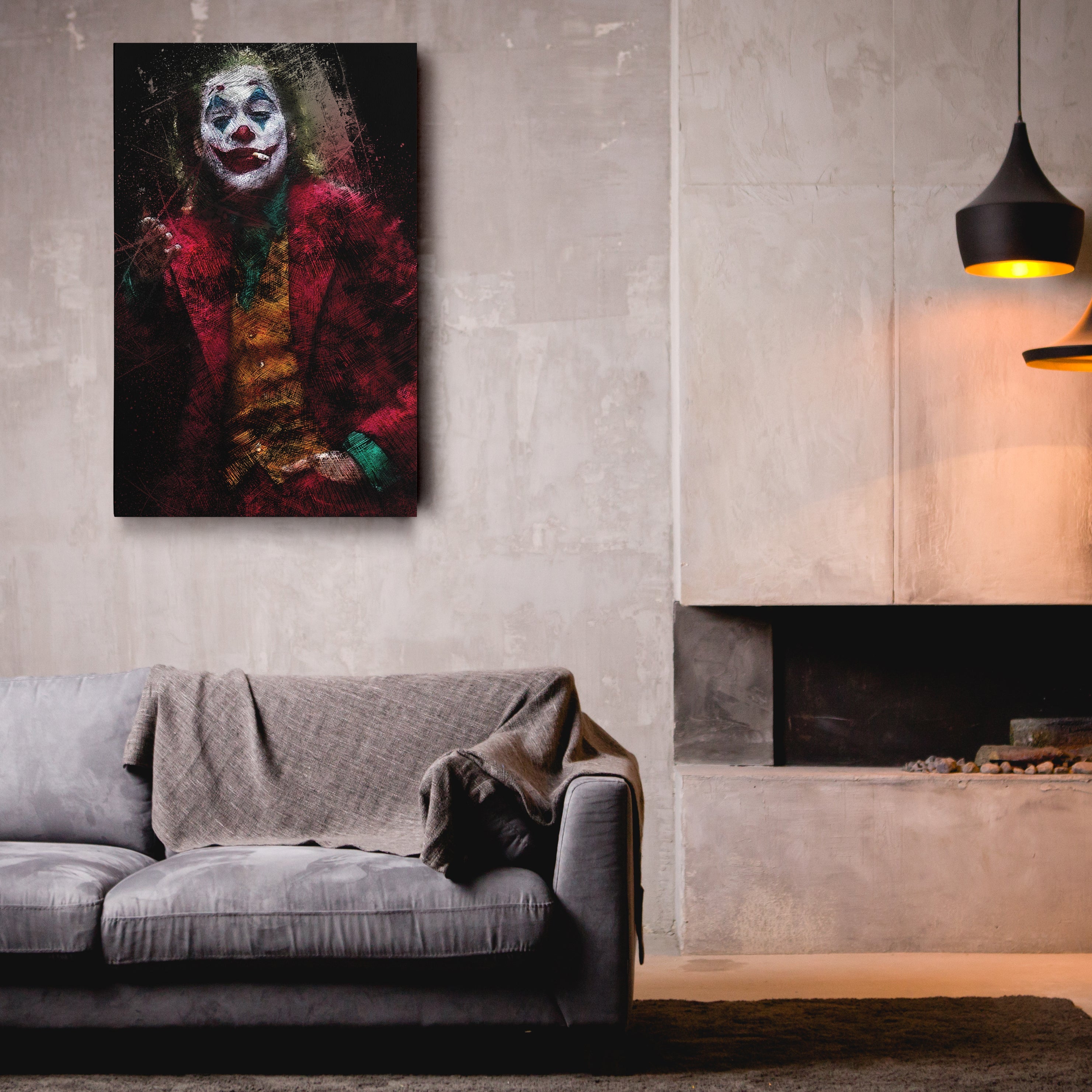 Joker Smoking Canvas – Dark Villain Wall Art Gift for Movie & Comic Fans